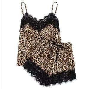 Intimates & Sleepwear - Silk Lace Leopard Pajama Set Intimates & Sleepwear - Silk Lace Leopard Pajama Set